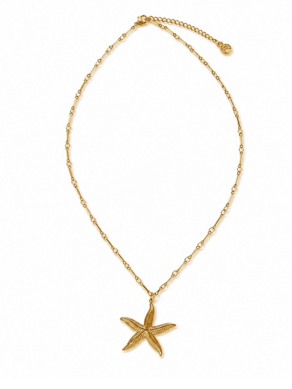 Gold Starfish Pendant Necklace - Women's Jewelry by Mayamar 01860